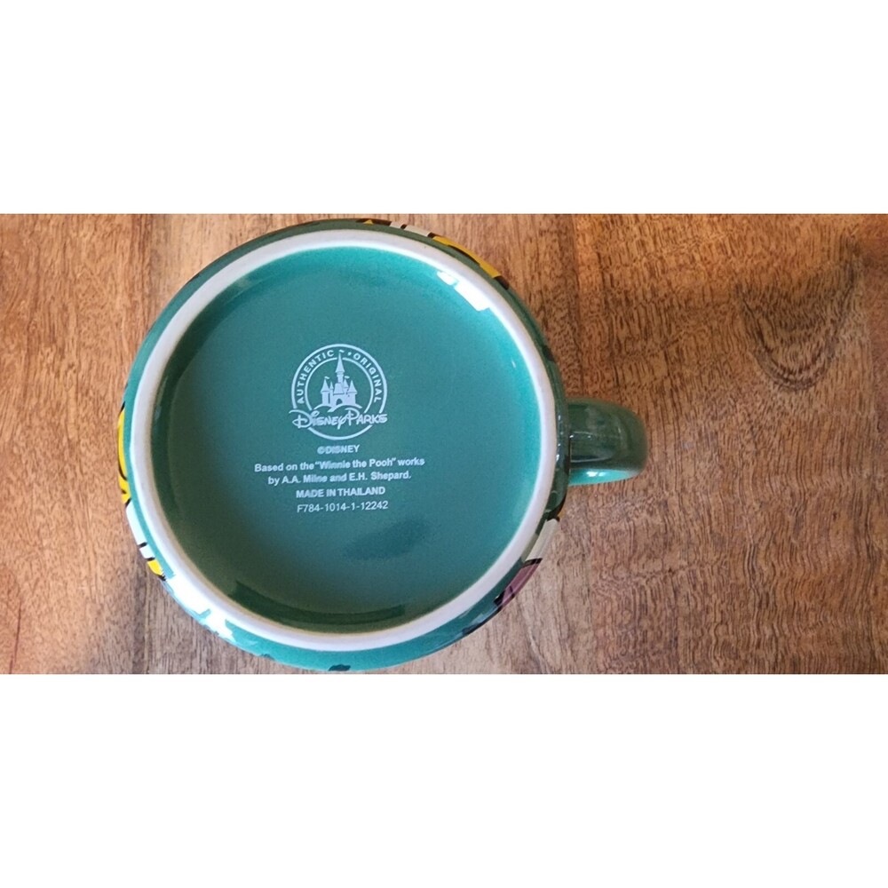 Tigger Mug RARE Disney Winnie the Pooh Green Embossed & Glitter Coffee Cup Tea - Picture 7 of 7